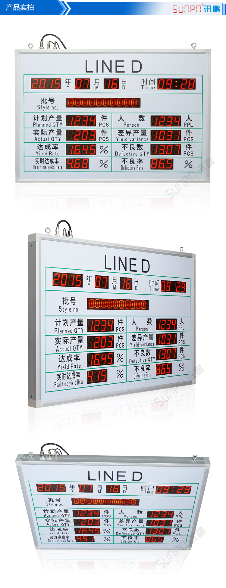 生產(chǎn)管理電子看板實拍
