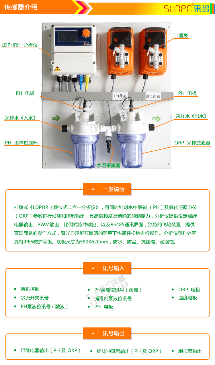 泳池水質(zhì)監(jiān)測看板傳感器介紹