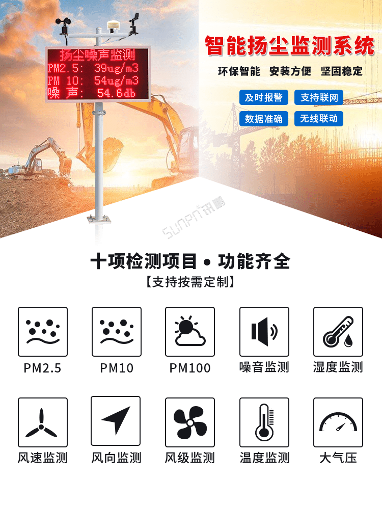 噪聲揚塵監(jiān)測看板產品引言