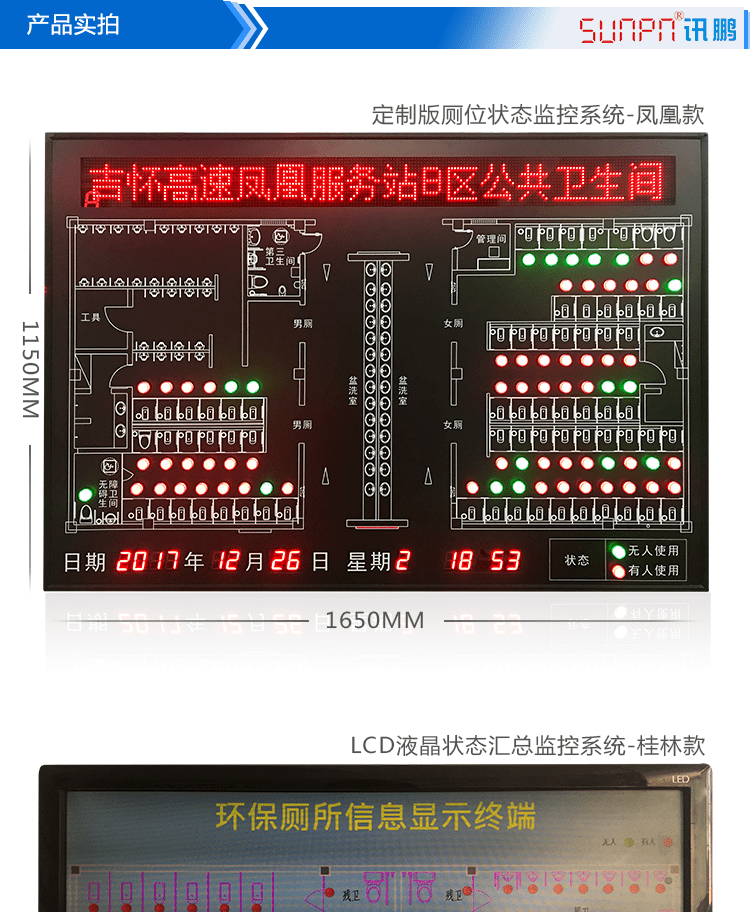 智慧公廁狀態(tài)采集屏產(chǎn)品實(shí)拍