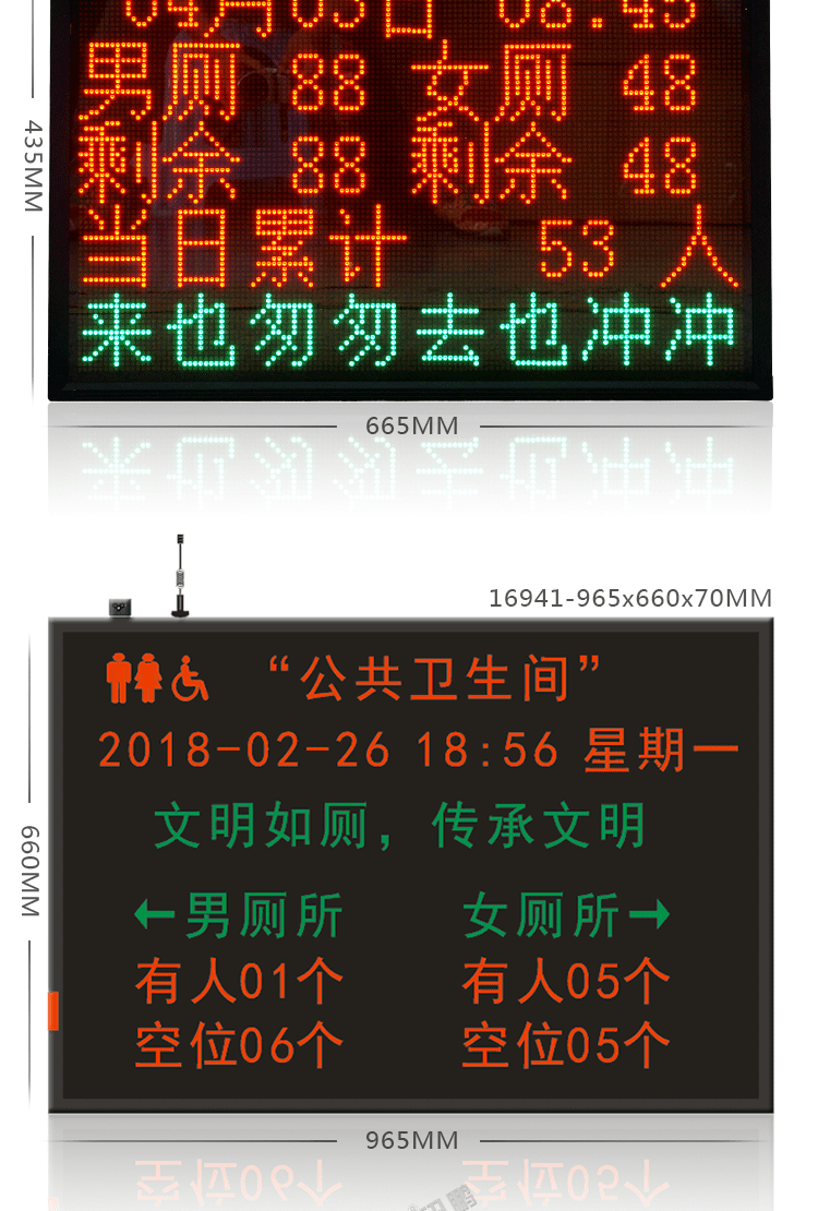 智慧公廁狀態(tài)采集屏產(chǎn)品實(shí)拍