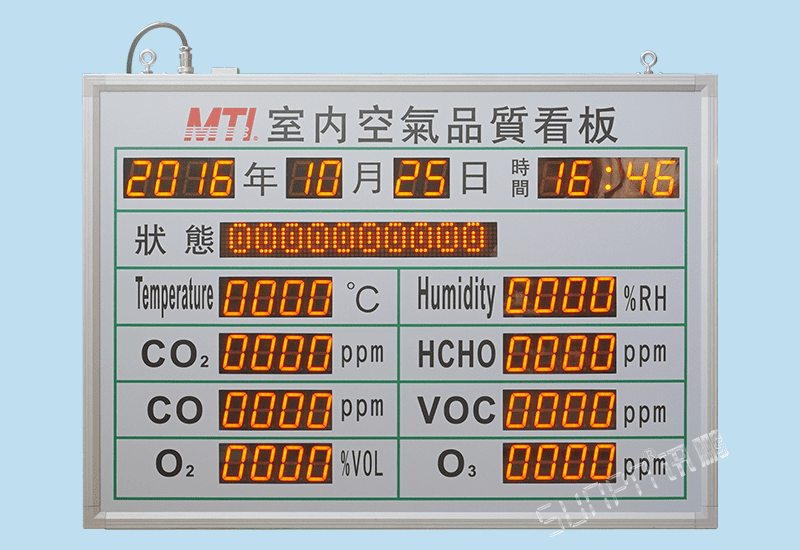 定制室內(nèi)外空氣品質(zhì)電子看板LED顯示屏氧氣甲醛廢氣臭氧溫濕度二氧化碳RS485通訊屏