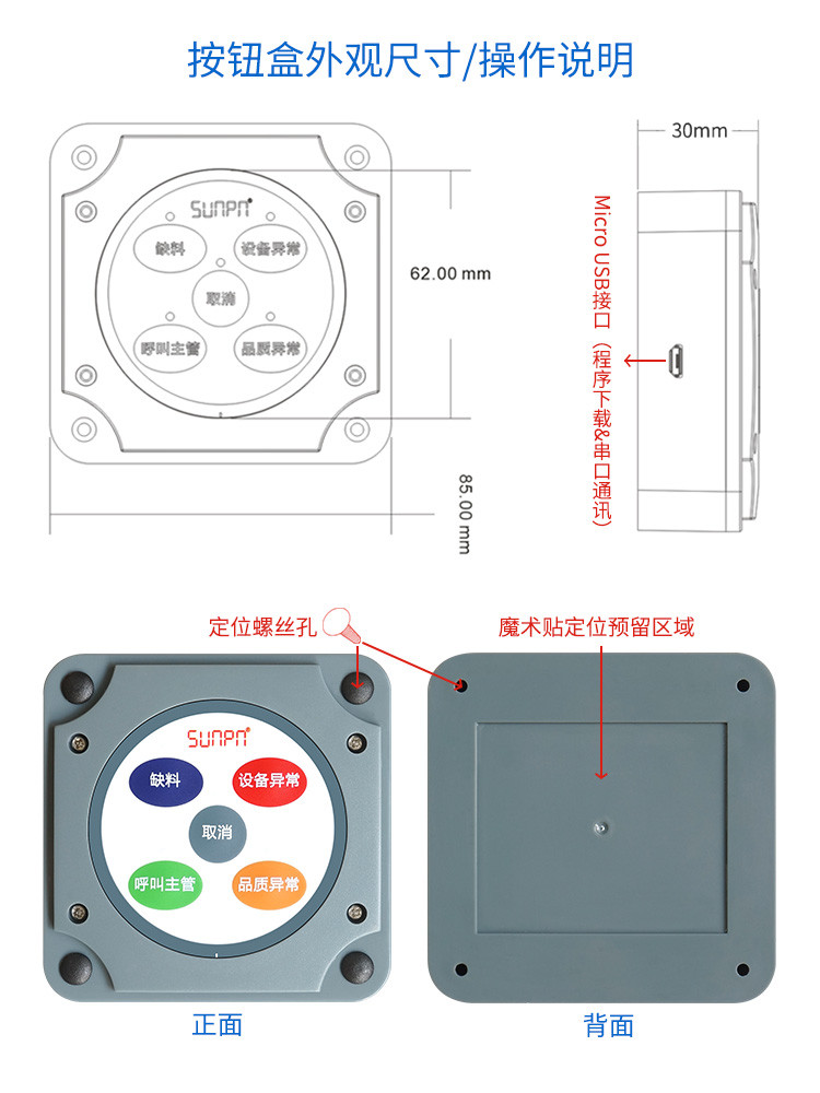 工位狀態(tài)報警按鈕盒產(chǎn)品實拍
