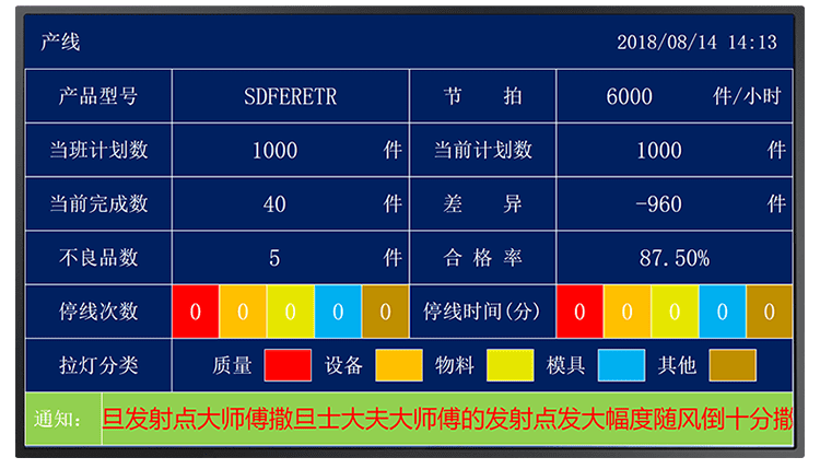 機(jī)臺(tái)設(shè)備生產(chǎn)管理看板軟件界面展示