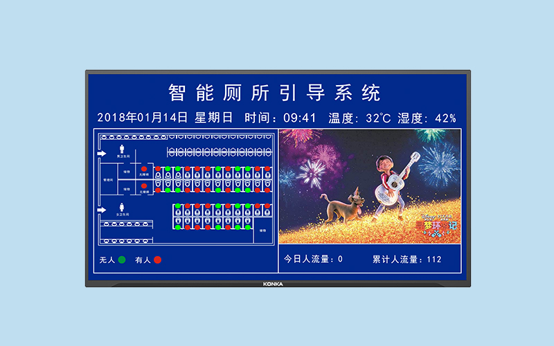 地鐵站智能廁所引導(dǎo)系統(tǒng)-電子門(mén)鎖感應(yīng)器采集有人無(wú)人狀態(tài)顯示屏人流量環(huán)境數(shù)據(jù)監(jiān)測(cè)