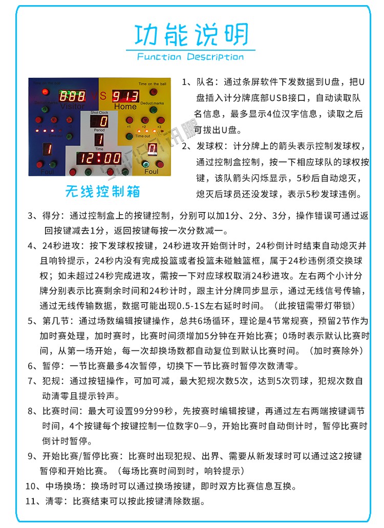LED計(jì)分牌顯示系統(tǒng)功能 LED計(jì)分牌顯示系統(tǒng)功能