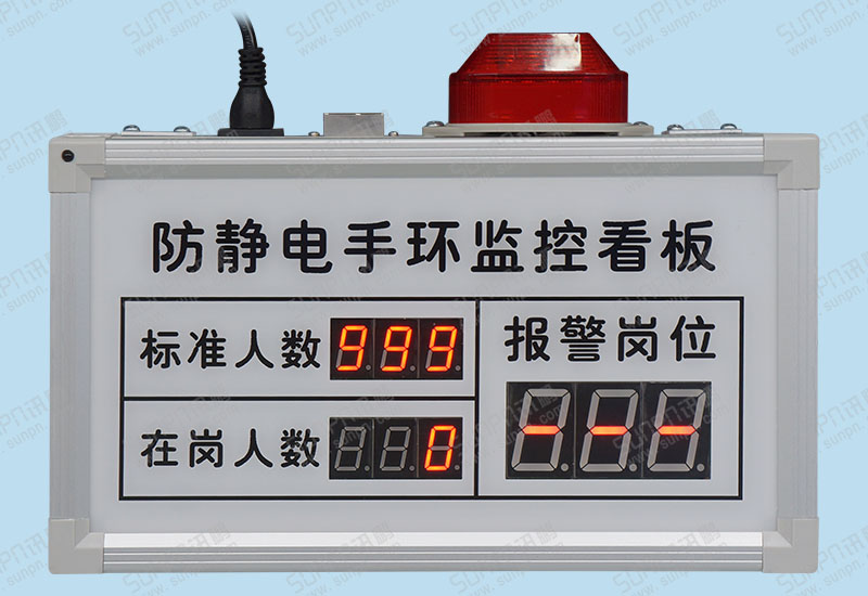 靜電環(huán)監(jiān)測儀_靜電環(huán)報(bào)警器_防靜電手環(huán)佩戴監(jiān)控電子看板_訊鵬科技