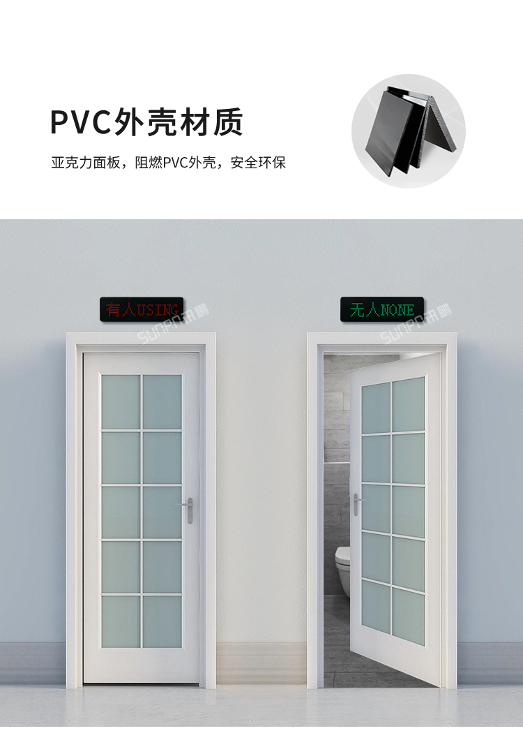 智能廁所狀態(tài)屏-PVC外殼材質(zhì)