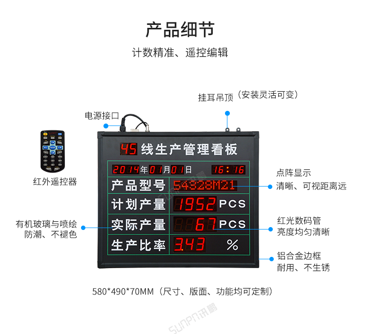 LED車(chē)間生產(chǎn)管理看板-產(chǎn)品細(xì)節(jié)