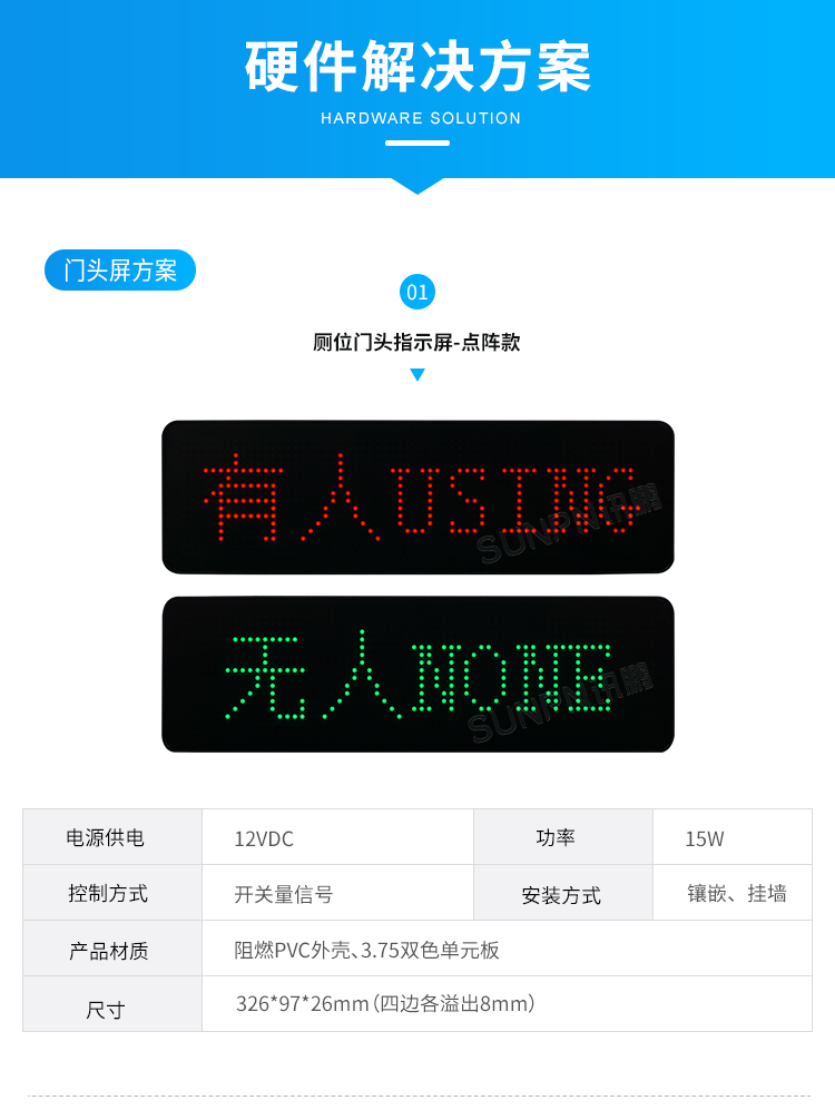 公廁有人無人指示牌-硬件解決方案