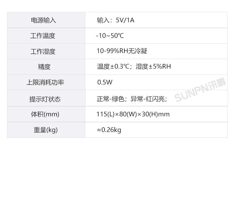 溫濕度計(jì)參數(shù)